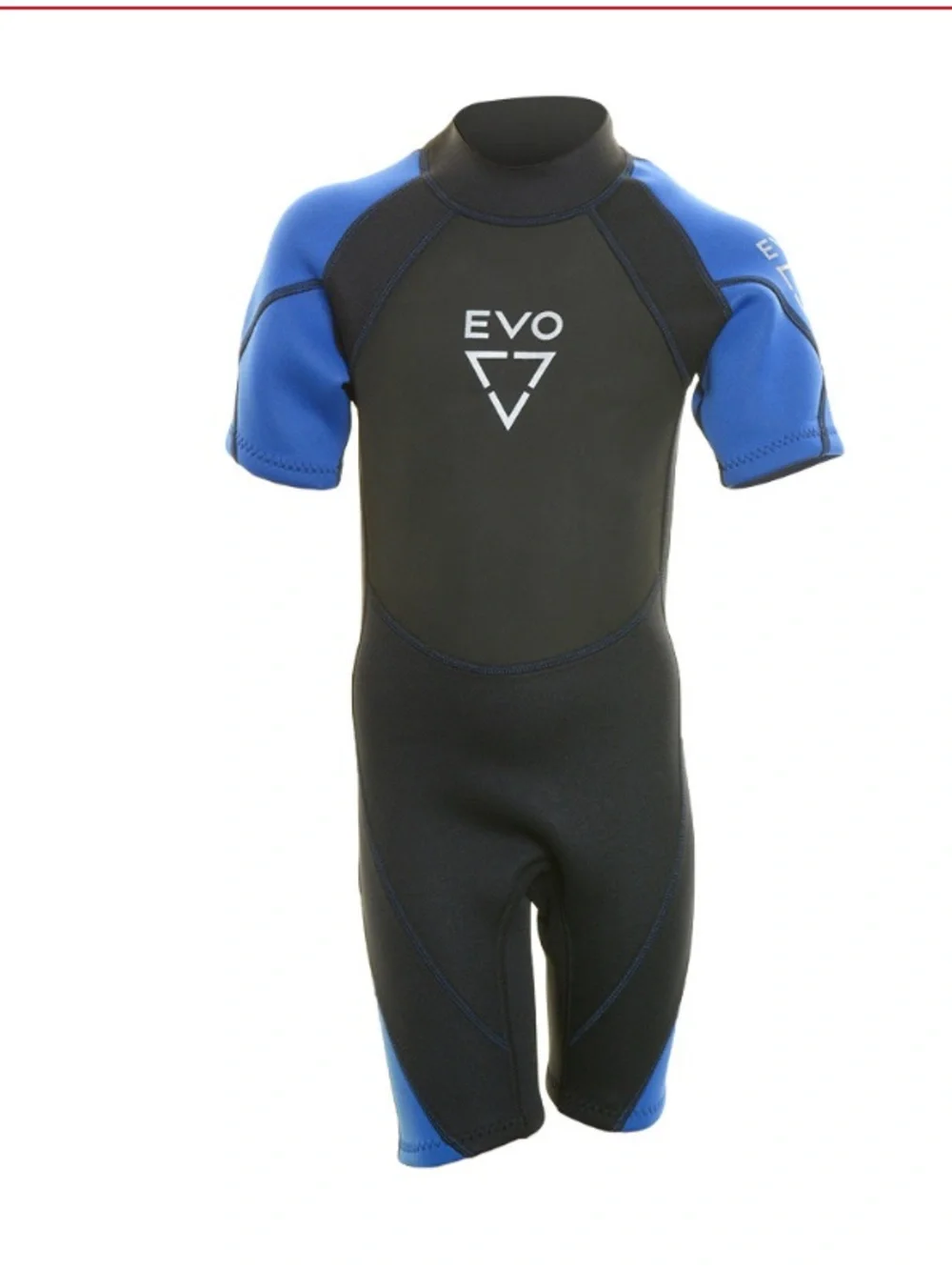 EVO Kids Short Sleeve Swim Wetsuit and Rashguard - Black and Blue